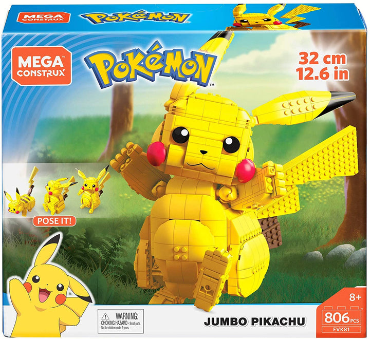 Mega Construx FVK81 Pokemon Jumbo Pikachu, Multi-Colour