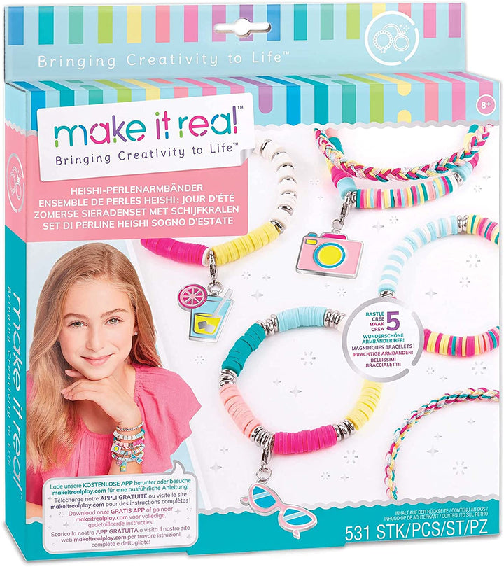 Make It Real 1317 Jewellery Making Sets for Children, Multi-Coloured