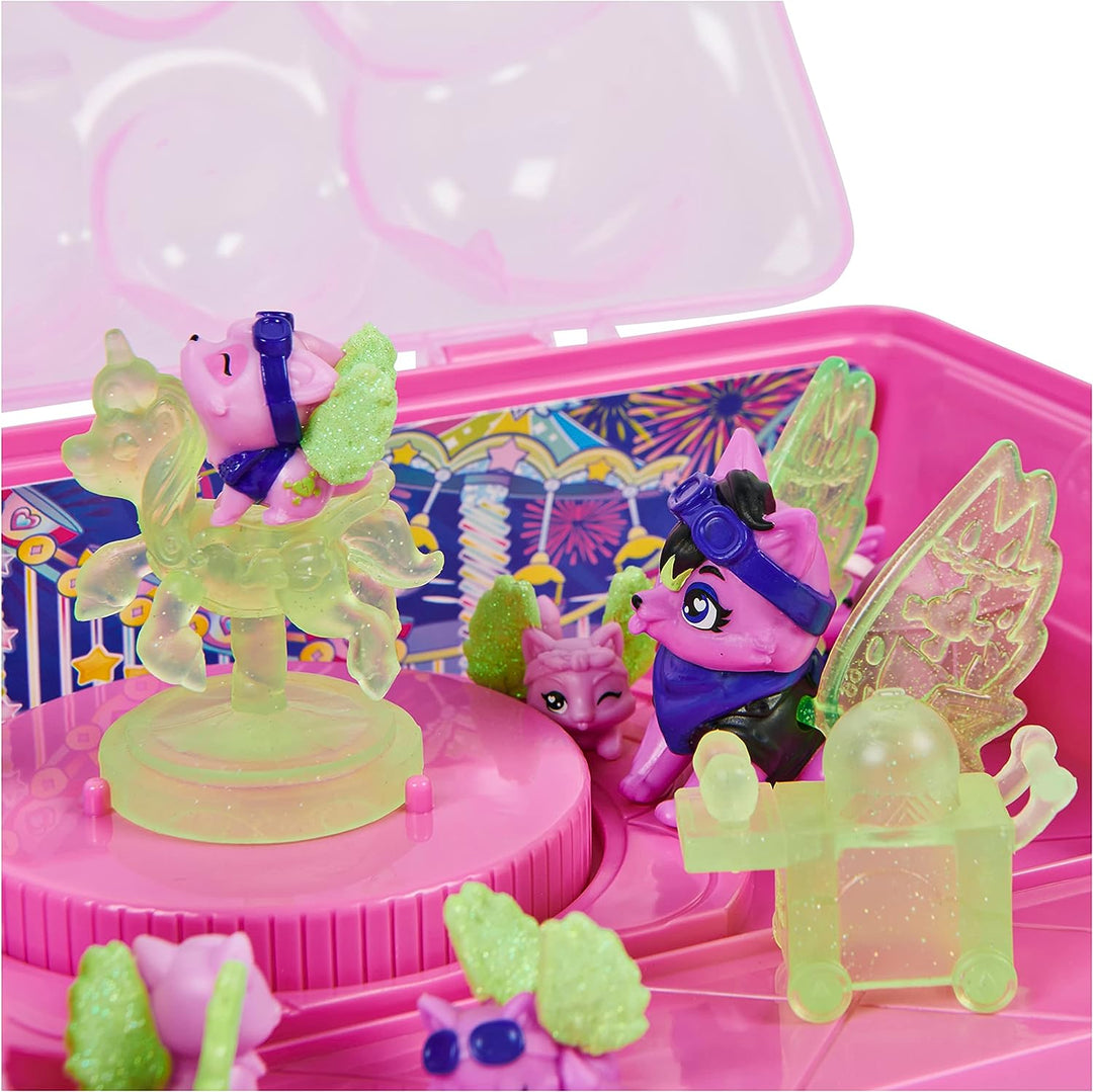 HATCHIMALS CollEGGtibles, Rainbow-cation Wolf Family Carton with Surprise Playset