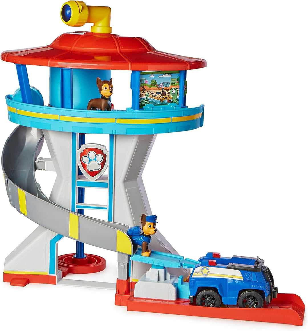 Paw Patrol Lookout Tower Playset with Toy Car Launcher, 2 Chase Action Figures