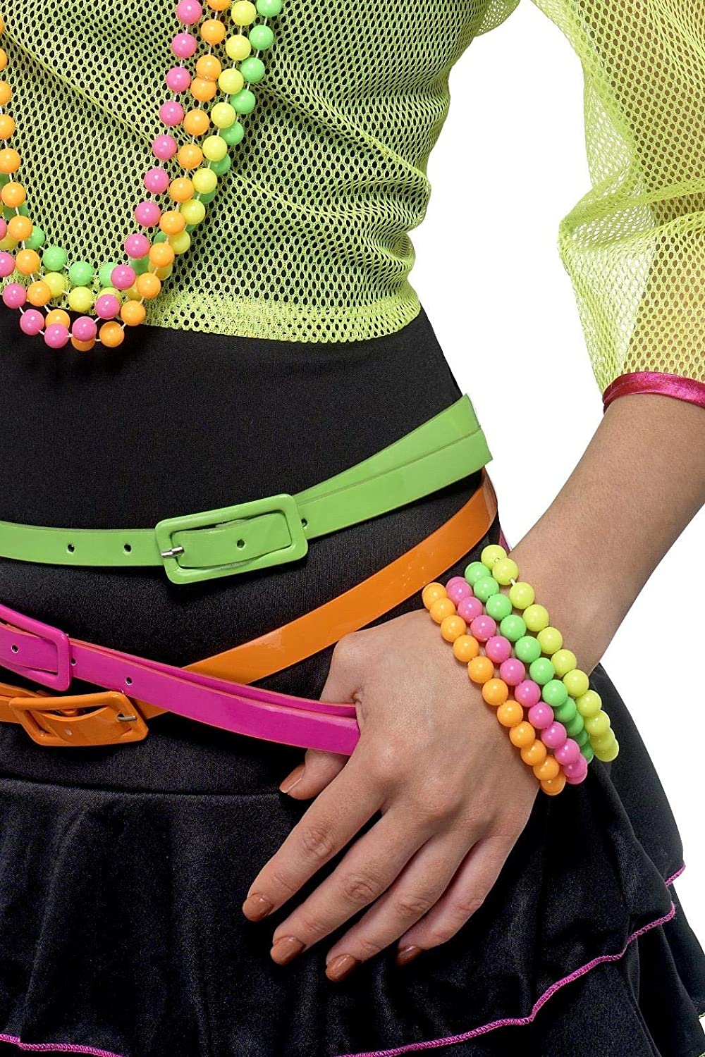 Smiffys Perlenarmbänder – Neon, verschiedene Farben