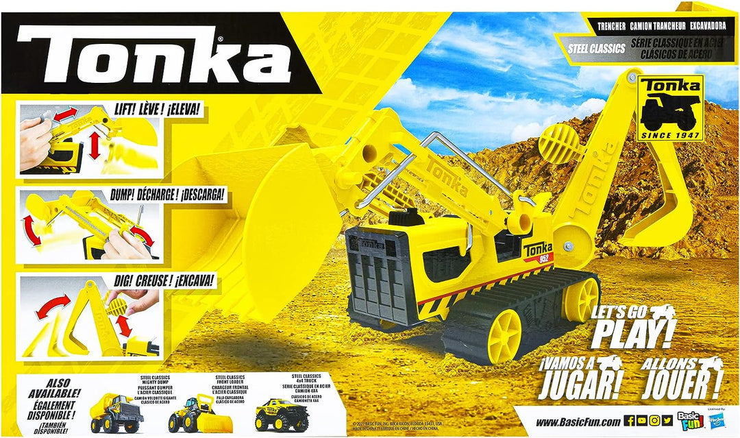 Tonka 06063 Classic Steel Trencher, Kids Construction Toys for Boys and Girls