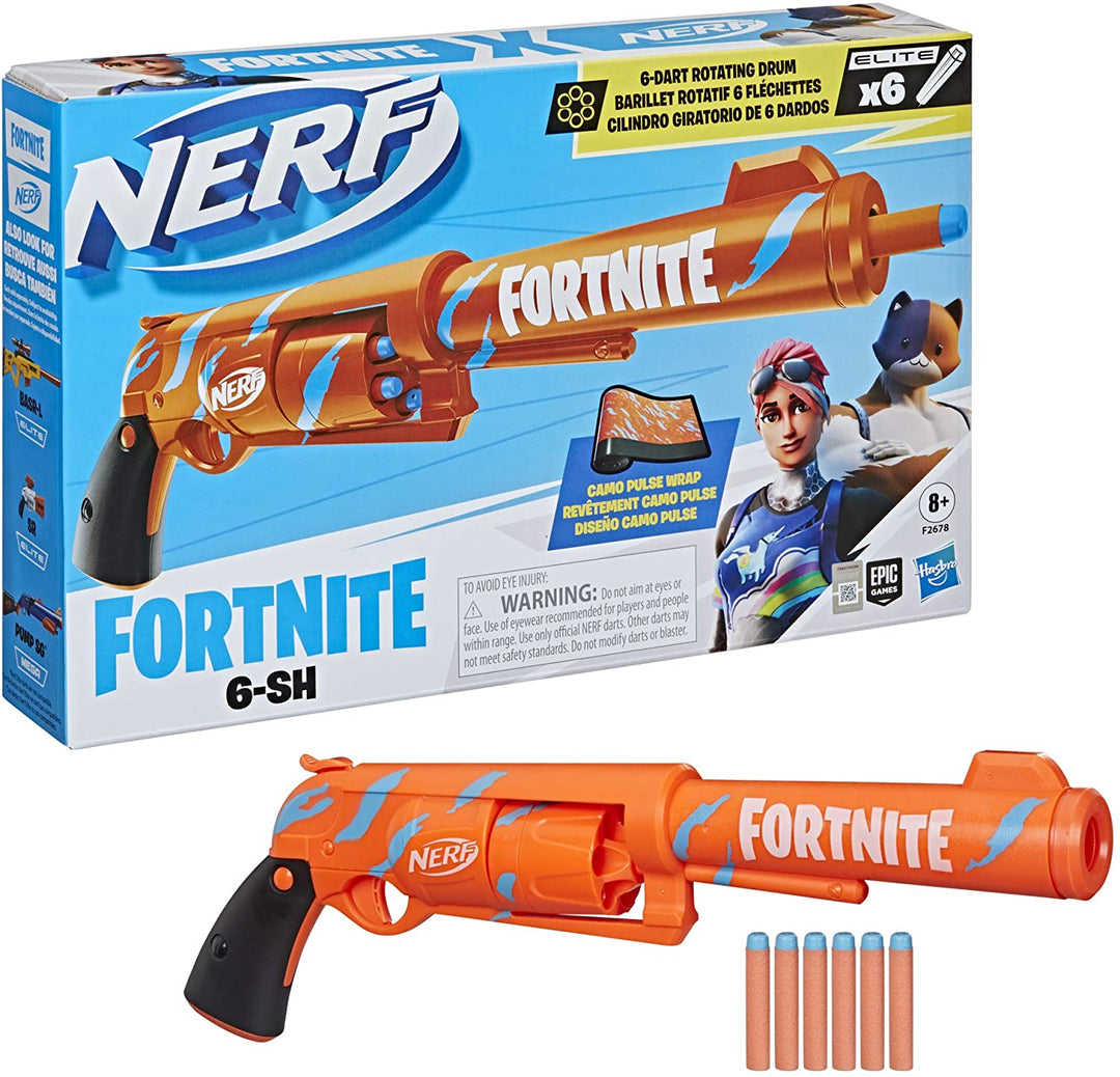 Nerf Fortnite 6-SH Blaster with 6 Elite Darts