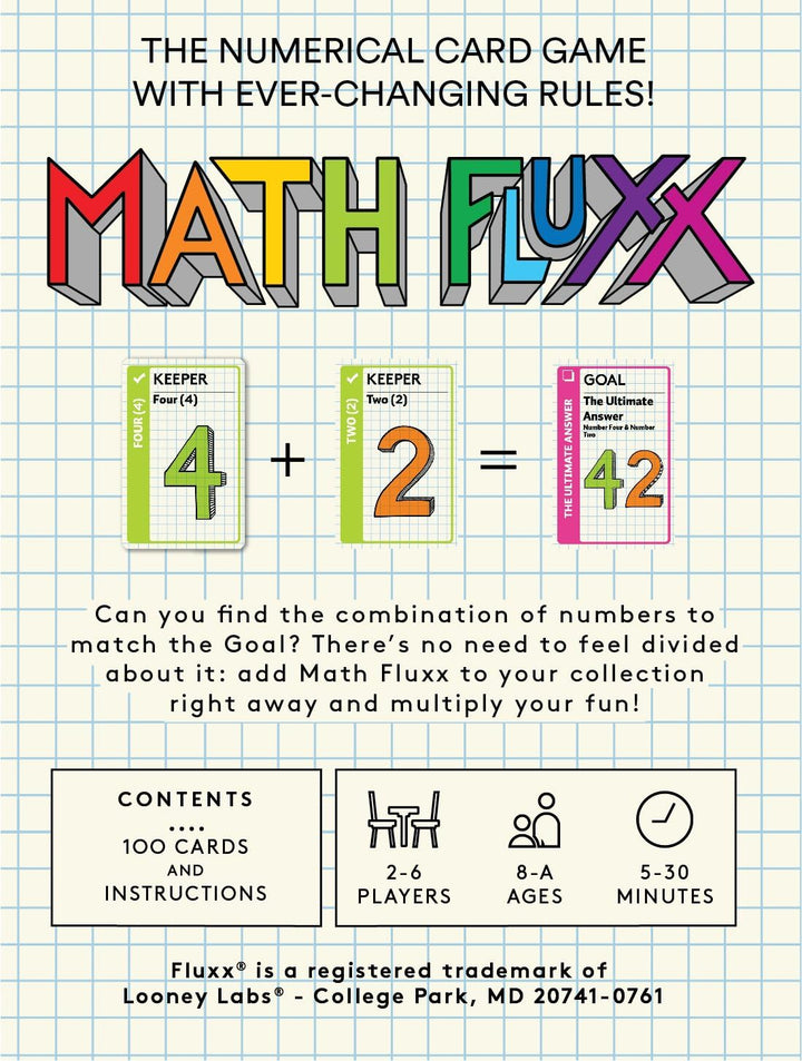Looney Labs LON00077 Math Fluxx, Multicoloured