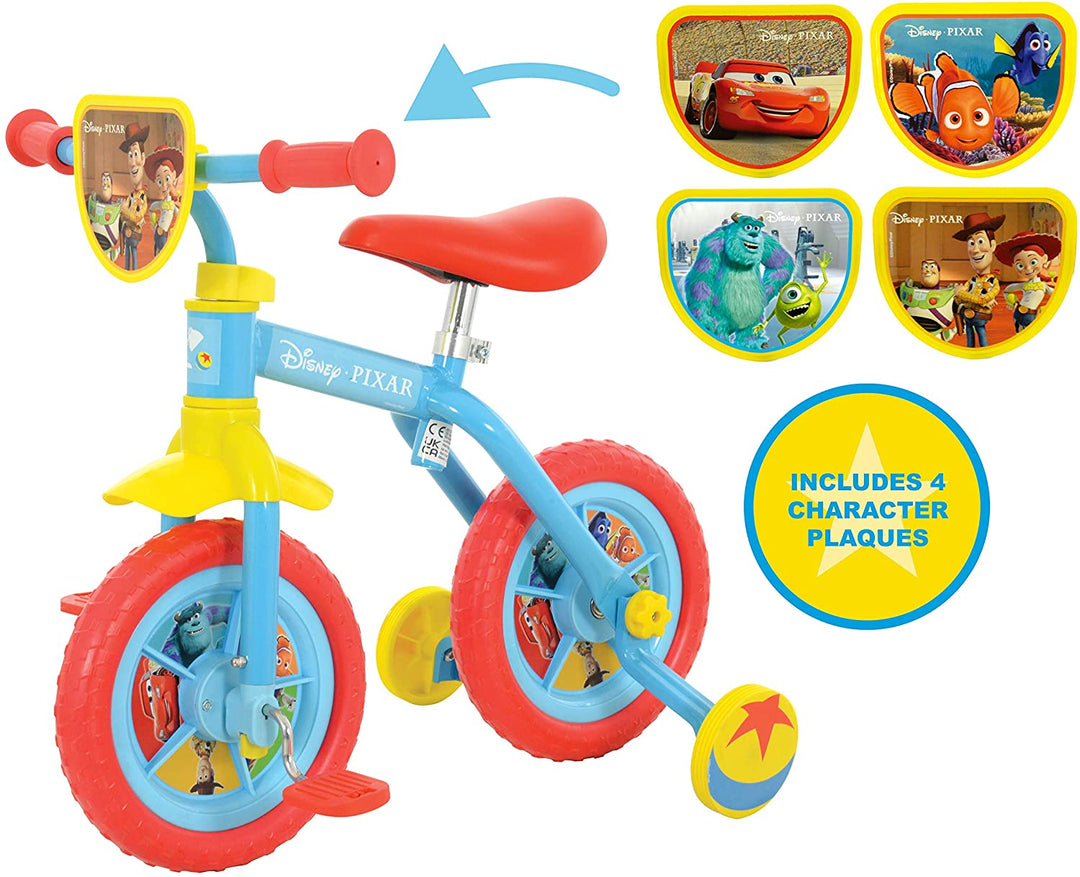 Disney Unisex-Jugend Pixar Switch It Multi Character 2in1 10" Trainingsfahrrad, Mult