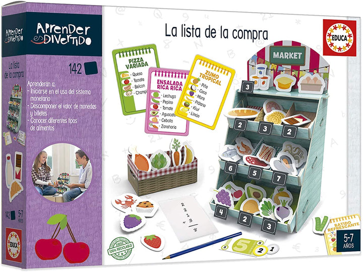 Educa- Learn is Fun: The Shopping List, Learn About Food and Its Nutritional Importance Educational Game for Children, Ages 5 and Up (18704)