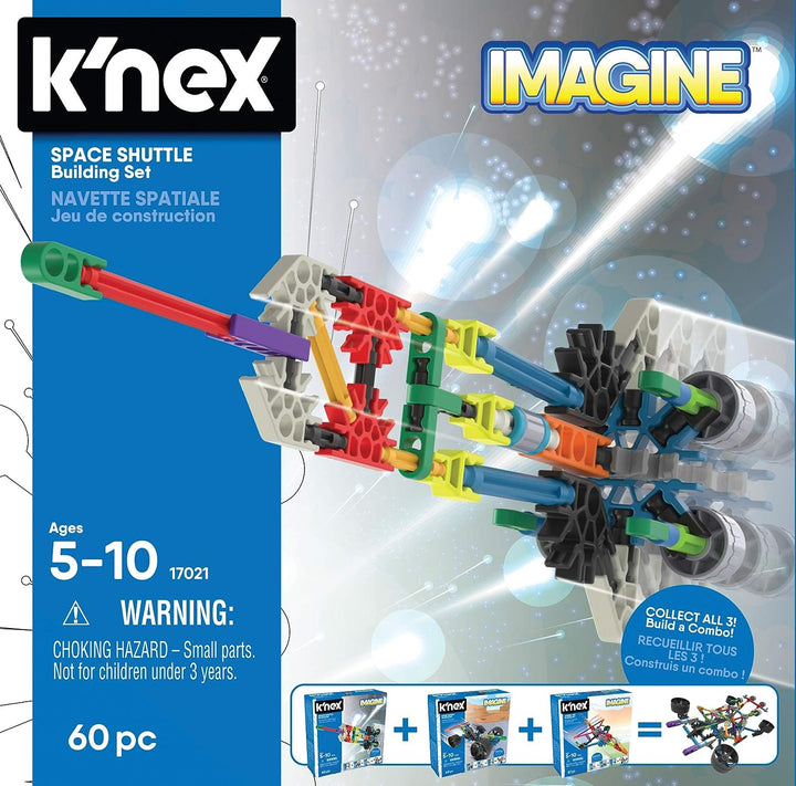 K'Nex KNex 520 17020 Imagine Toy Set Space Shuttle Construction-60 Pieces-Ages 5-10 EA Intro Vehicle Assorted
