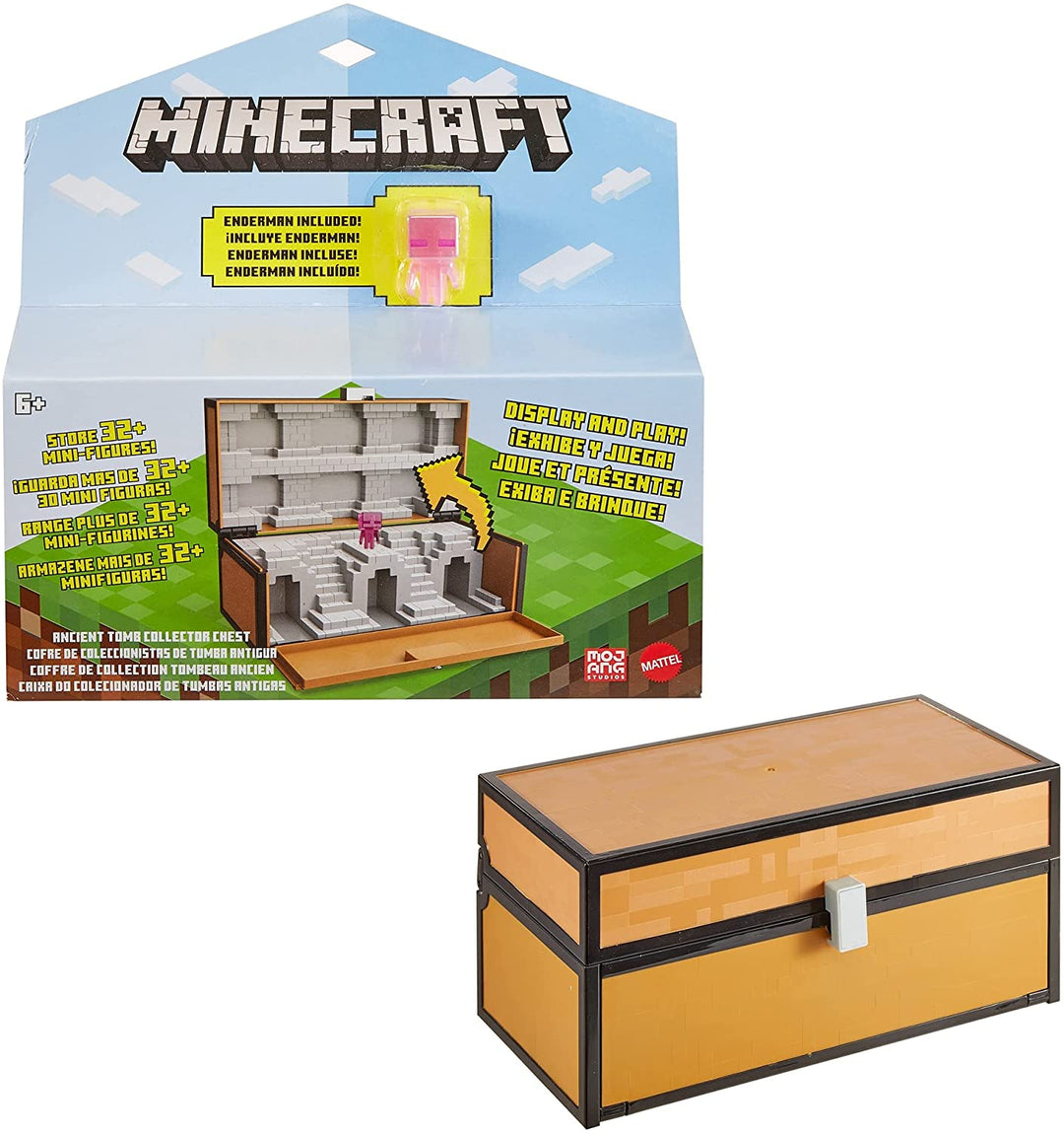 Minecraft Collector Chest and Exclusive Mini Figure, Case for Video-Game Charact