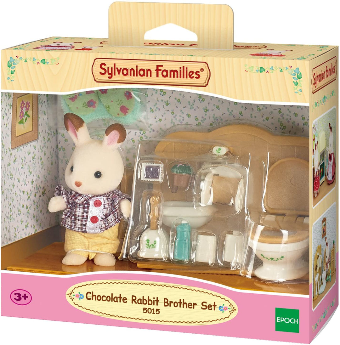 Sylvanian Families 5015 Chocolate Brother with Bathroom Figure with Accessories