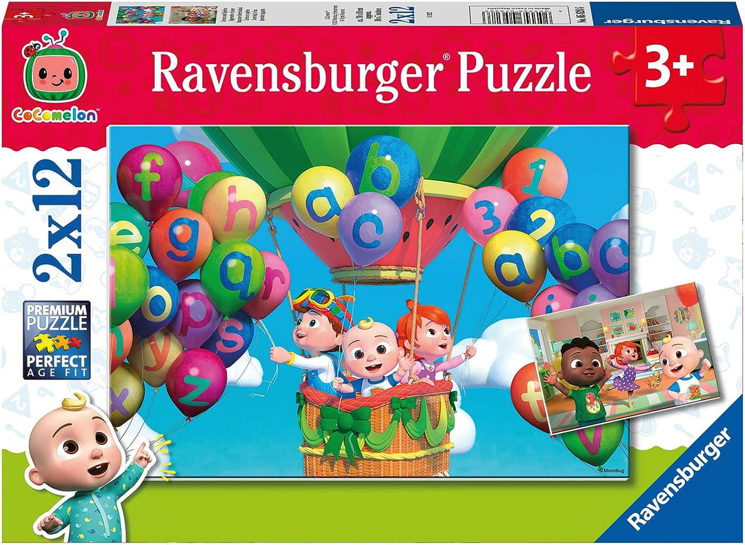 Ravensburger Cocomelon Jigsaw Puzzles for Kids Age 3 Years Up - Toddler Toys - 2x 12 Pieces