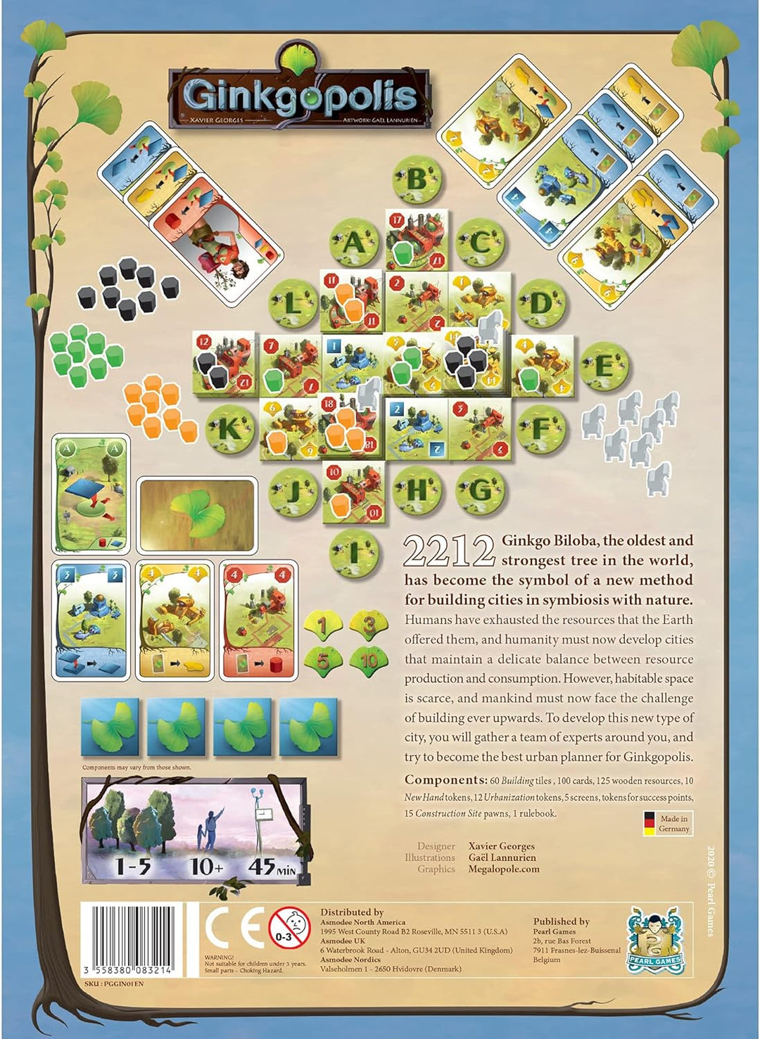 Pearl Games | Ginkgopolis | Board Game | 1 to 5 Players | Ages 10+ | 45 Minutes