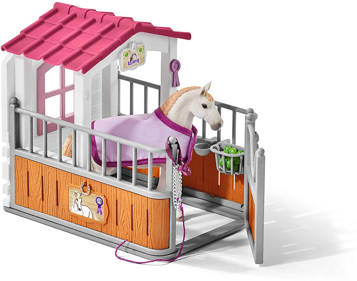 Schleich 42368 Horse Stall with Lusitano Mare Figure Set