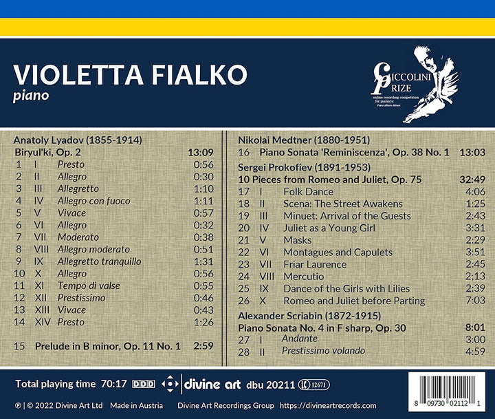 Ciccolini Winner Recital [Violetta Fialko] [Divine Art: DBU 20211] [Audio CD]