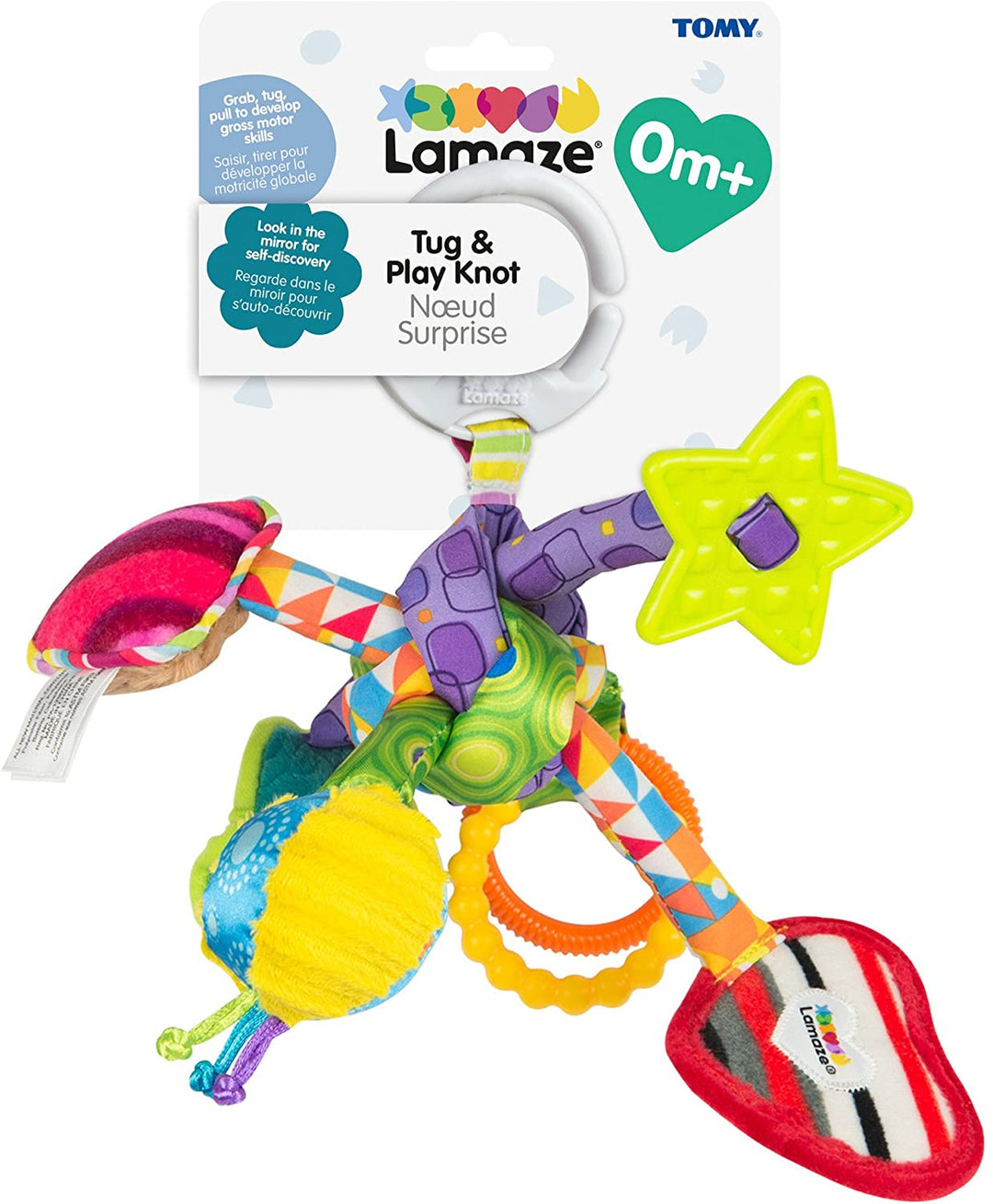 Lamaze Tug and Play Knot Baby Toy, Clip on Pram & Pushchair Newborn Toy, Ideal Baby Shower Gift for New Parents, Sensory Play for Babies Boys & Girls from 0-6 Months