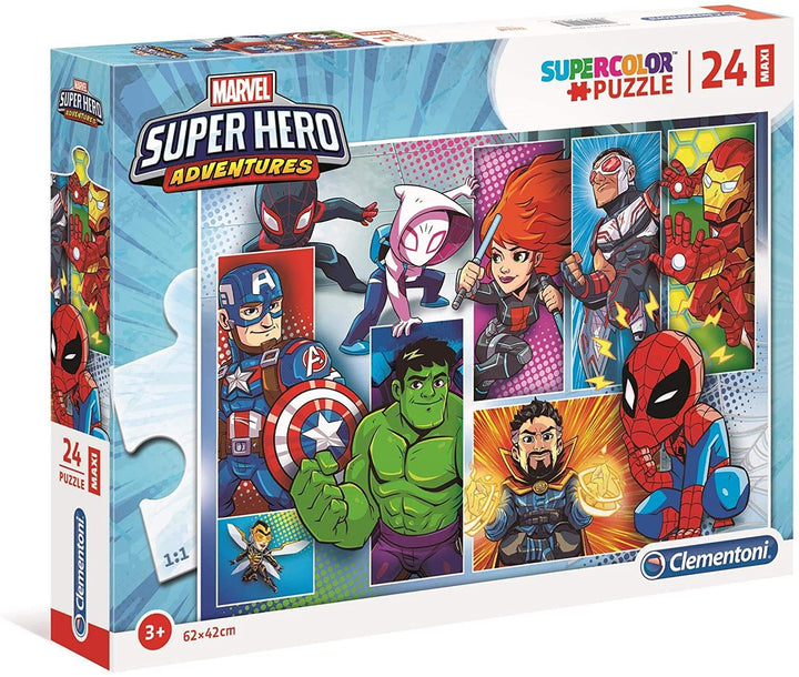 Clementoni - 24208 - Supercolor Puzzle - Marvel Super Hero Avengers - 24 maxi pieces - Made in Italy - jigsaw puzzle children age 3+