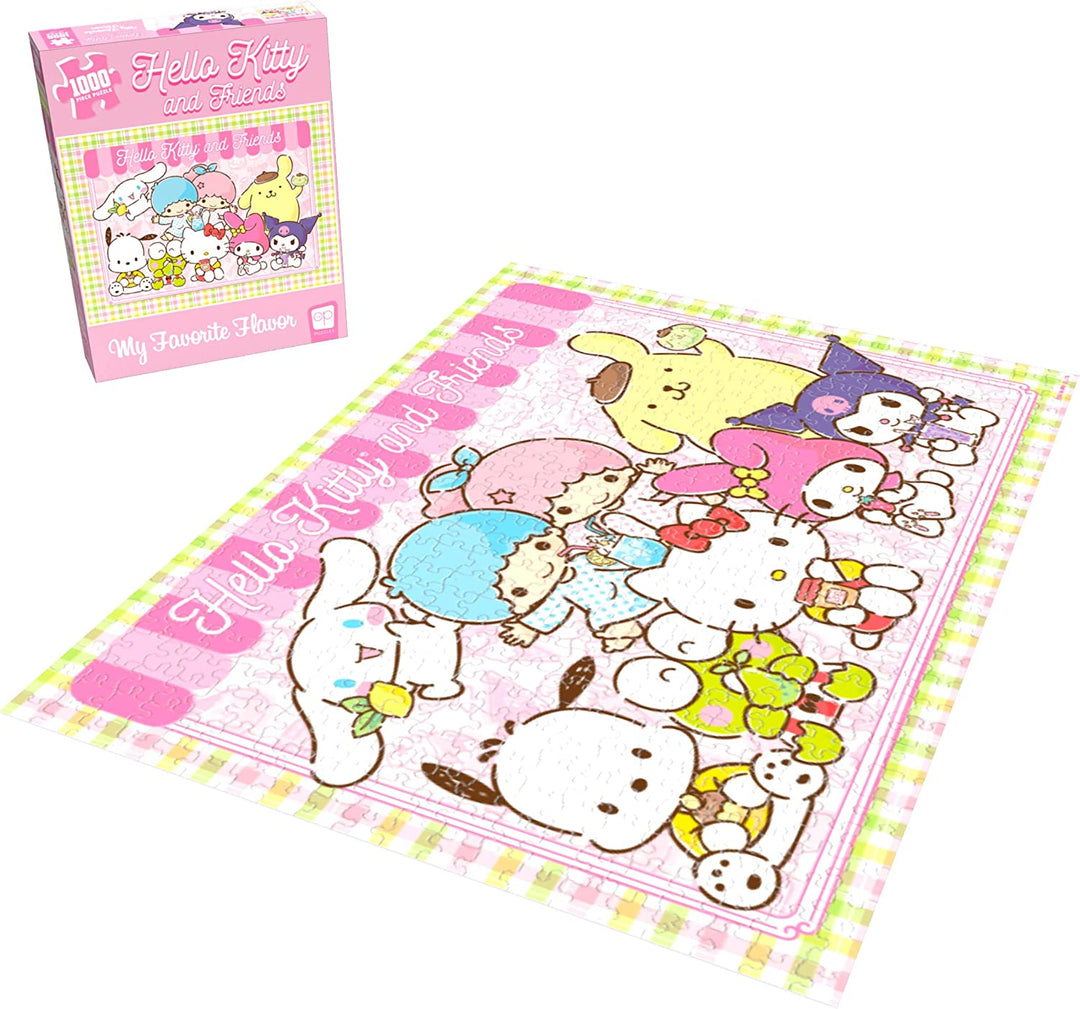 Hello Kitty® and Friends My Favorite Flavor 1000 Piece Jigsaw Puzzle | Collectible Puzzle Artwork Featuring Hello Kitty, Cinnamoroll, Keroppi | Officially-Licensed Hello Kitty Puzzle & Merchandise