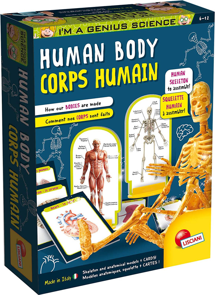 Lisciani I'm A Genius Human Anatomy Learning Kit With Illustrated Cards And Plas