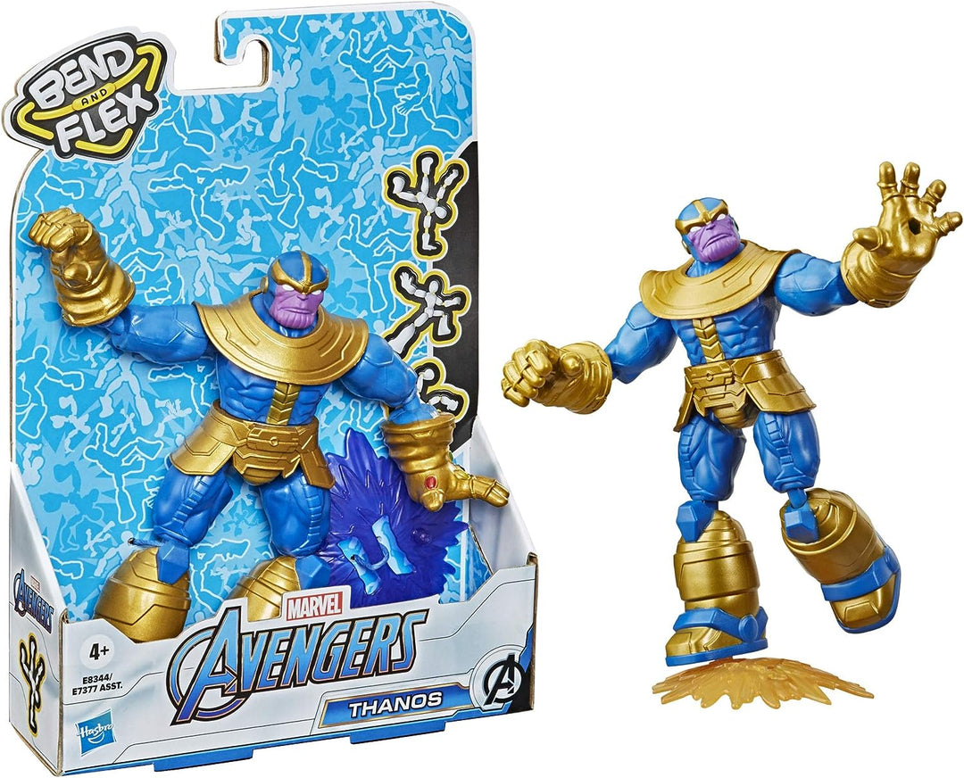Avengers E8344 Marvel Bend and Flex Action, 6-Inch Flexible Thanos Figure, Includes Accessory, Ages 4 and Up