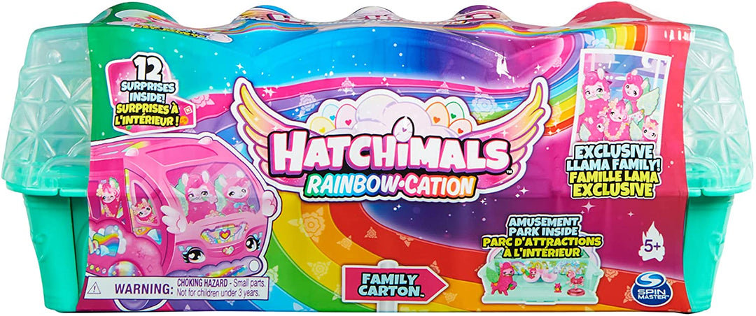 HATCHIMALS CollEGGtibles, Rainbow-cation Llama Family Carton with Surprise Playset