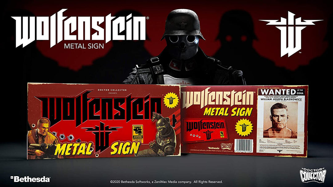 Doctor Collector DCWOLF02 Wolfenstein The New Colossus Metal Sign