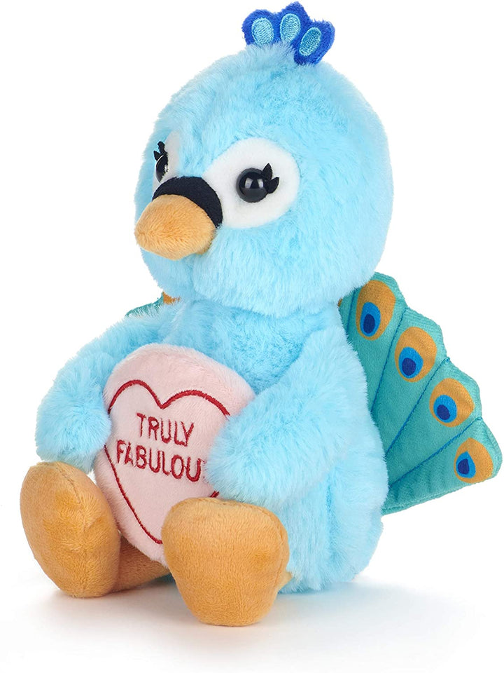 Posh Paws 37332 Swizzels Love Hearts 18cm (7”) Peacock Truly Fabulous Message Soft Toy