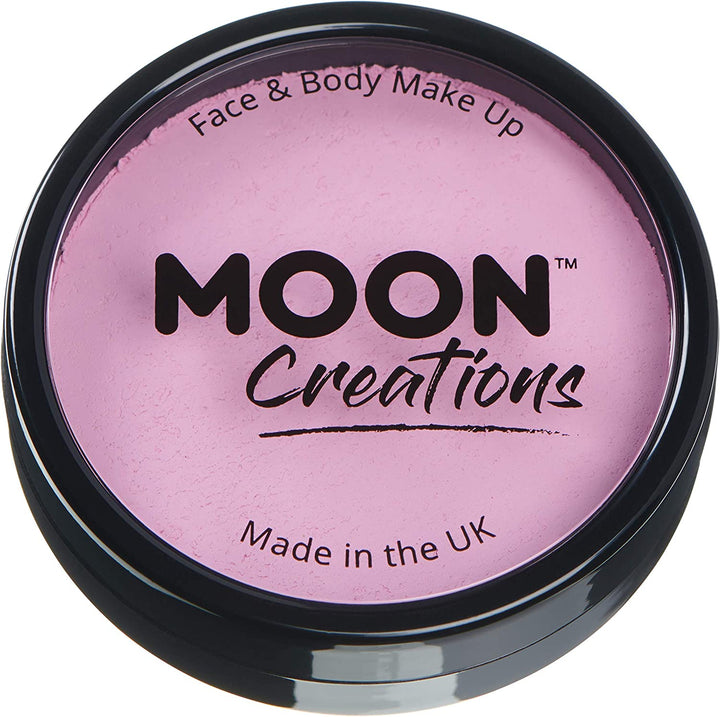 Pro Face & Body Paint Cake Pots by Moon Creations - Light Pink - Professional Water Based Face Paint Makeup for Adults, Kids - 36g