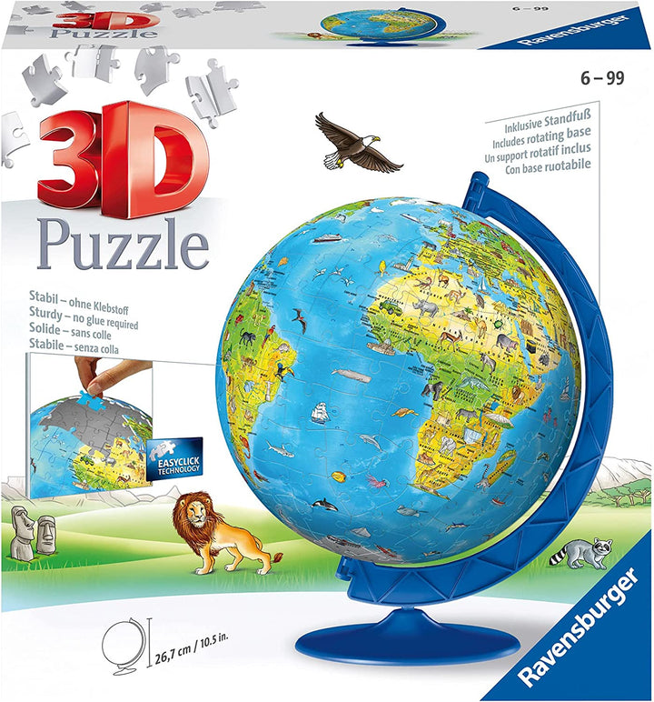 Ravensburger 12338 Children's World Map 3D Puzzle, 180pc