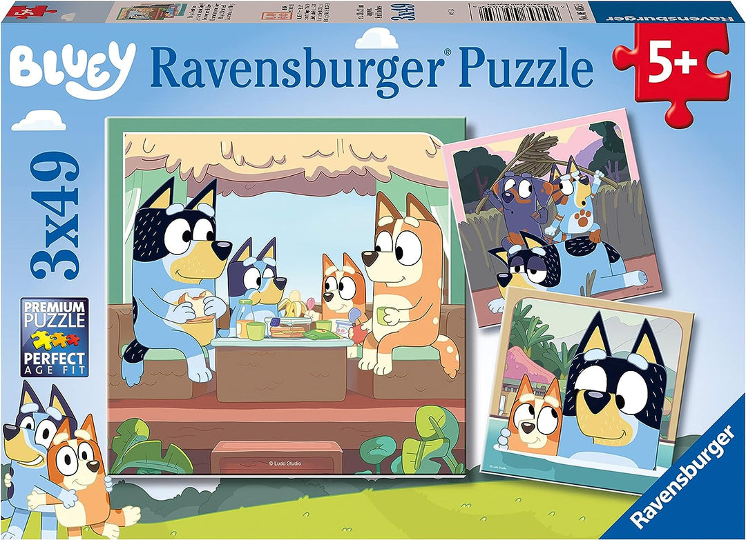 Ravensburger Bluey Toys – 3 x 49-teilige Puzzles für Kinder ab 5 Jahren