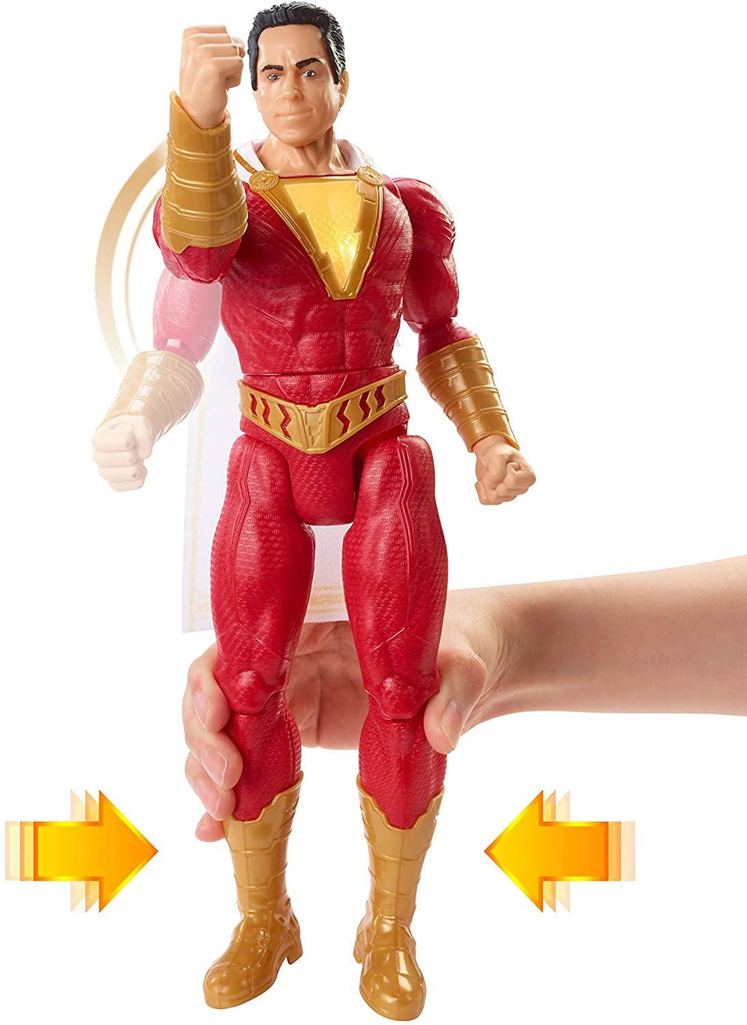 Fisher Price GGY38 DC Comics Thunder Punch Shazam Movie Action Figure with Lights and Sounds - Yachew
