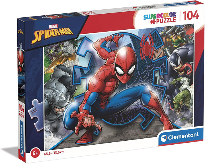Clementoni - 27116 - Supercolor Puzzle for Children-Spider Man-104 Pieces