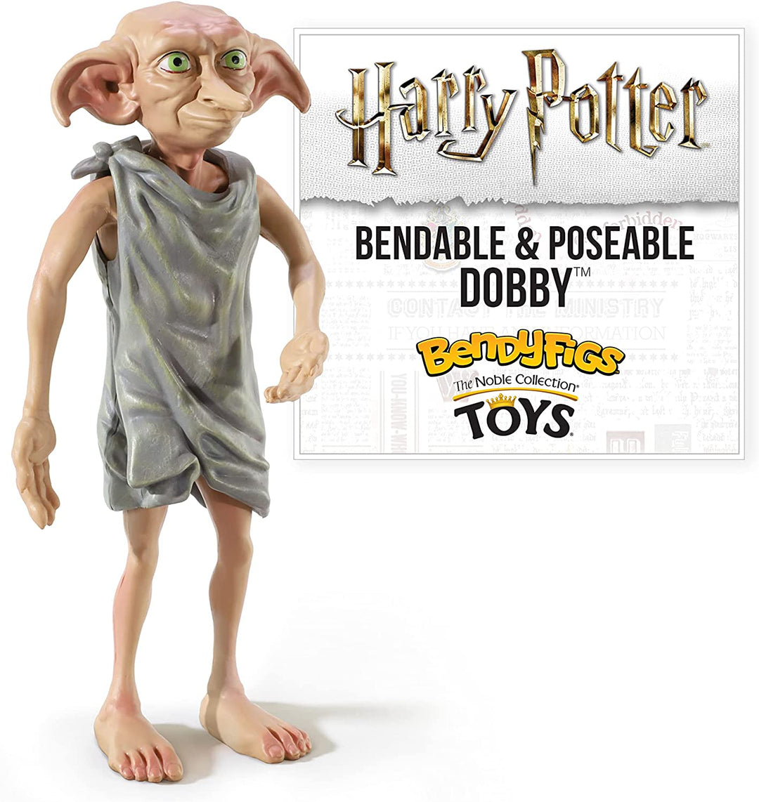 The Noble Collection Harry Potter Bendyfigs Dobby - 7.5in (19cm) Noble Toys HP Bendable Figure Posable Collectible Doll Figures With Stand