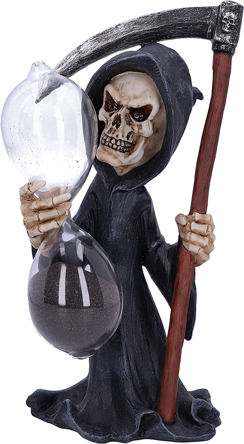 Nemesis Now Out of Time 20.5cm Cartoon Grim Reaper Sand Timer, Black