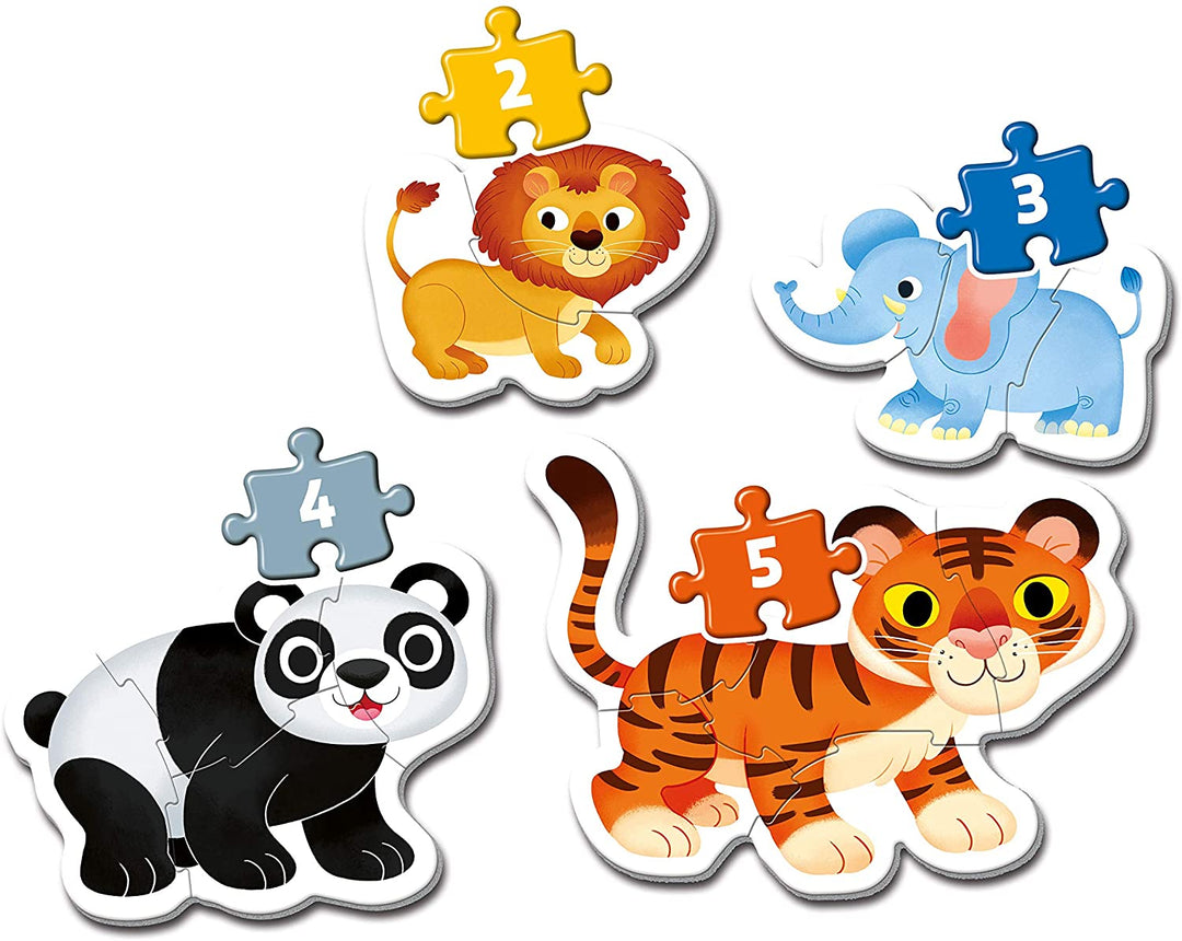 Clementoni - 20181 - My First Jigsaw Puzzle - Wild Animals - 2-3-4-5 Pieces, jigsaw puzzle for kids