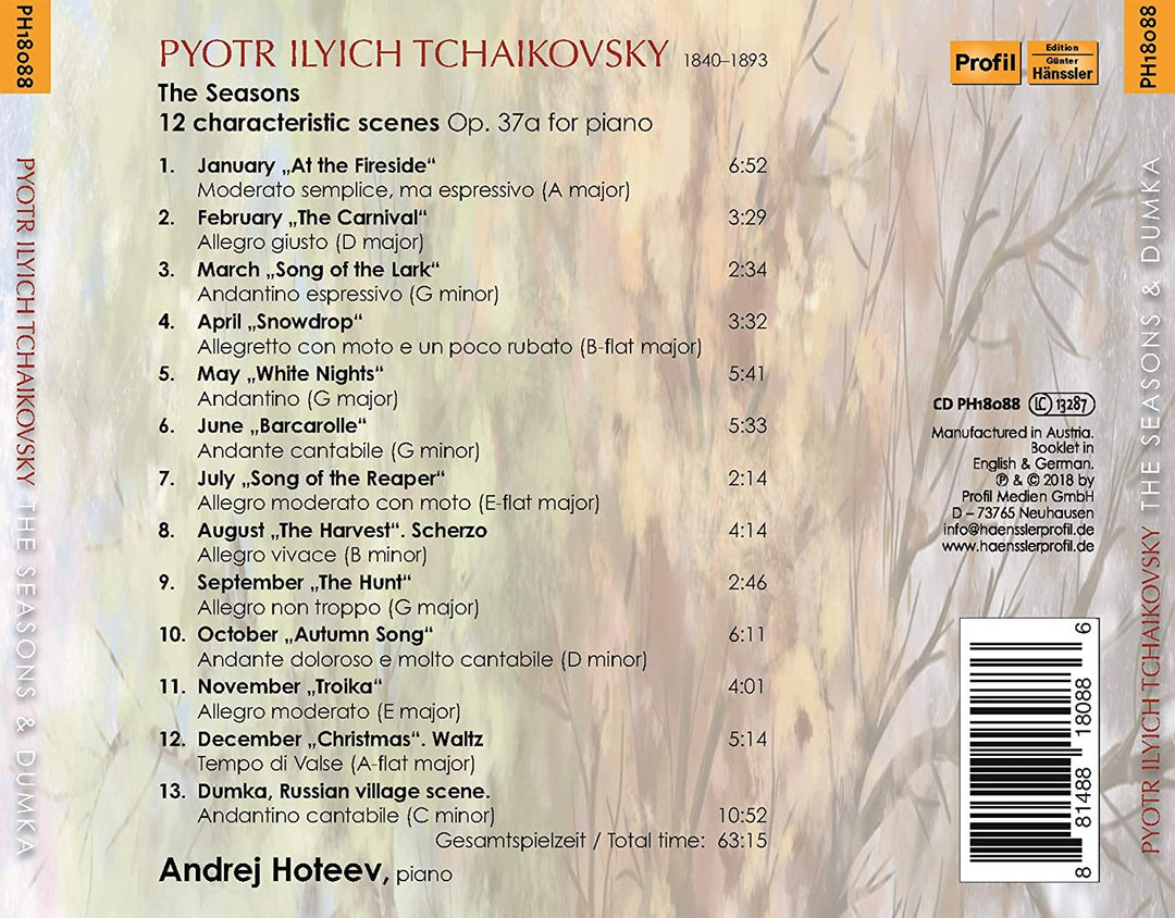 The Seasons & Dumka [Andrej Hoteev] [Profil: PH18088] [Audio CD]