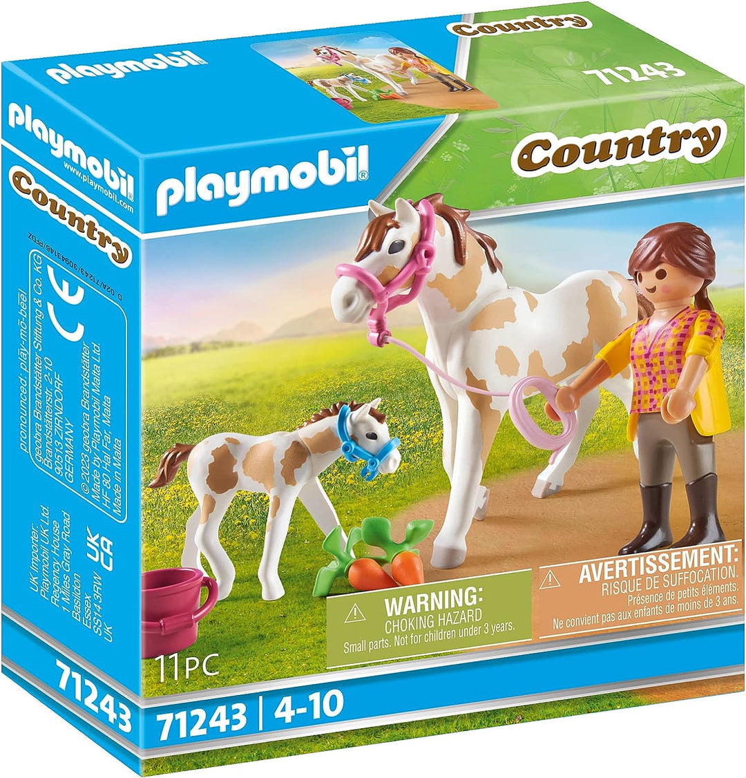 Playmobil 71243 Country Horse with Foal, Animals for the Riding Stable and farm