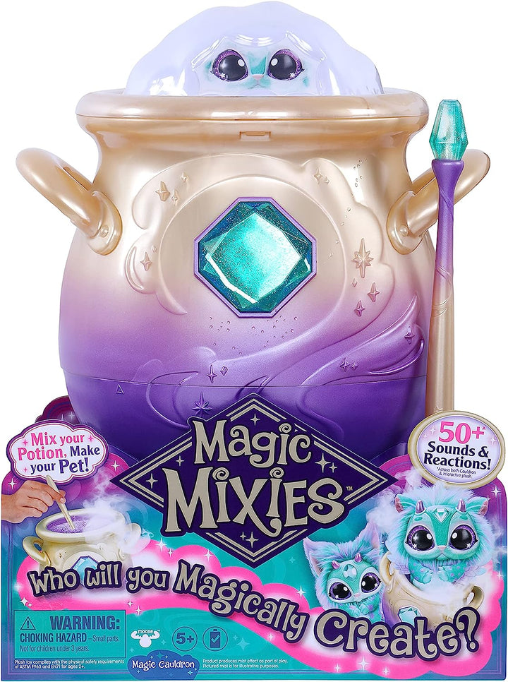 Magic Mixies Magischer Nebelkessel mit interaktivem 20,3 cm großen blauen Plüschtier