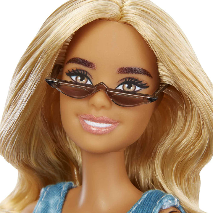 Barbie GRB65 Fashionista Doll Wearing Tie-Dye Romper, Multicolor, 31.75 cm*5.08