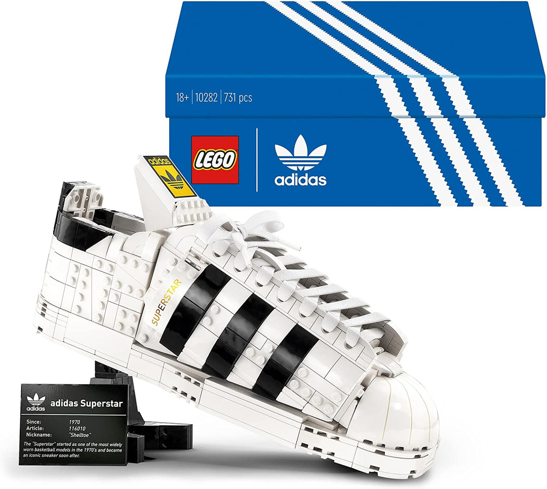 LEGO 10282 adidas Originals Superstar Trainers Collectors Building Set for Adults, Display Collectible Shoe Model, Idea