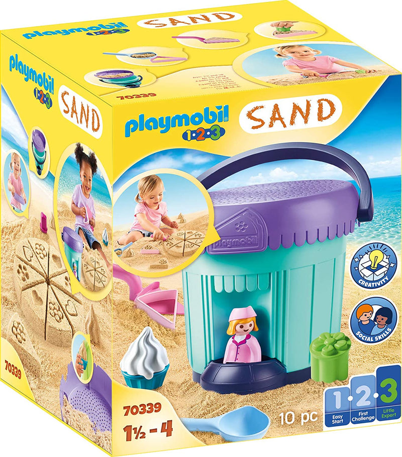 Playmobil 1.2.3 SAND 70339 Bakery Sand Bucket, for Children Ages 3+