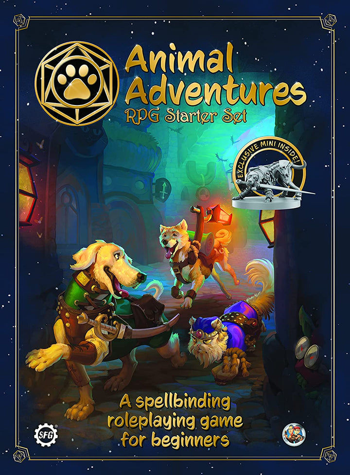 Animal Adventures: Starter Set - Beginner’s Roleplaying Tabletop Game with Detailed RPG Dog and Cat Miniatures, Game Map, Character Sheets, Easy to Learn Rules, 5e Campaign Compatible