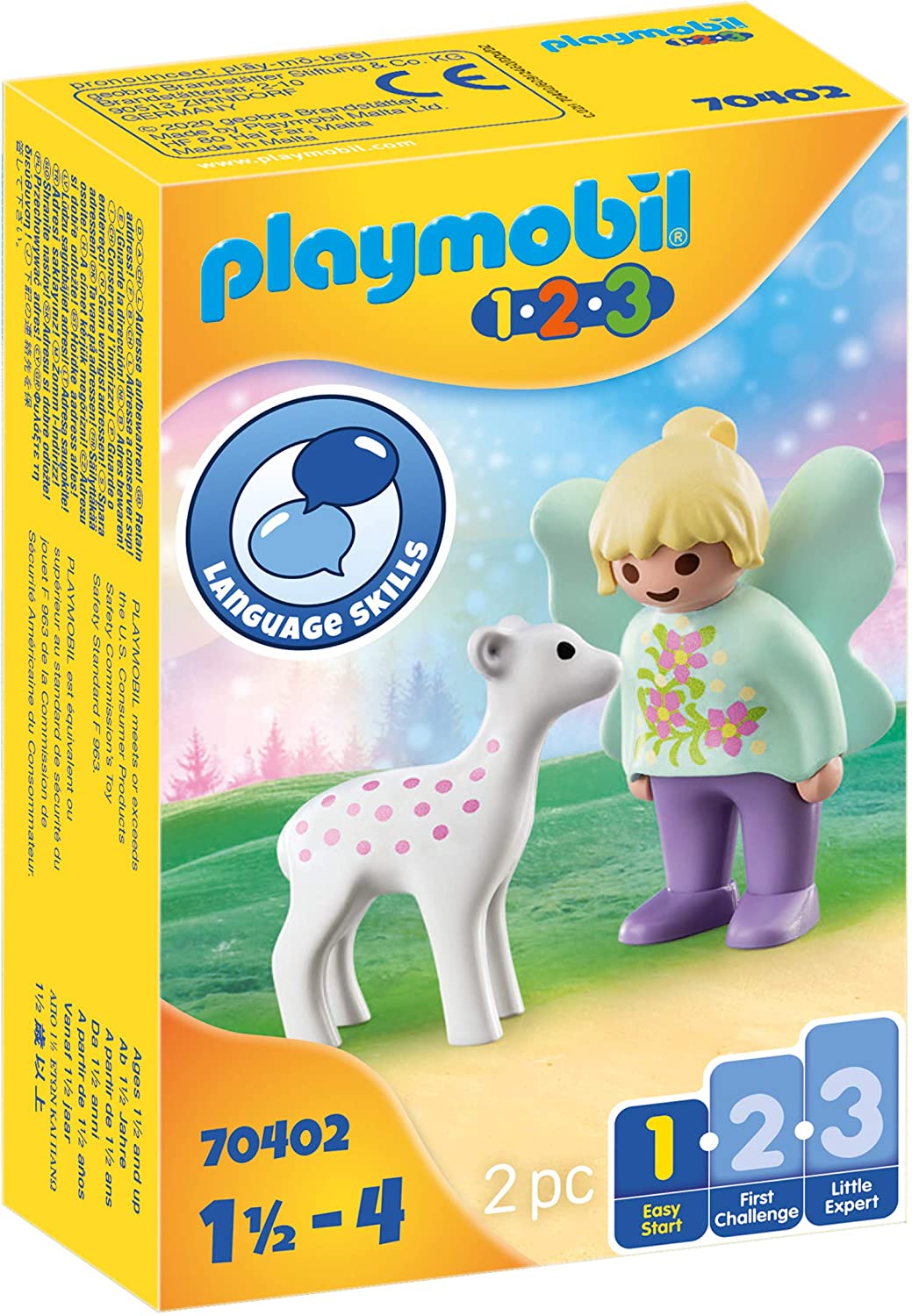 Playmobil 1.2.3 70402 Fairy Friend with Fawn, for Children Ages 1.5 - 4