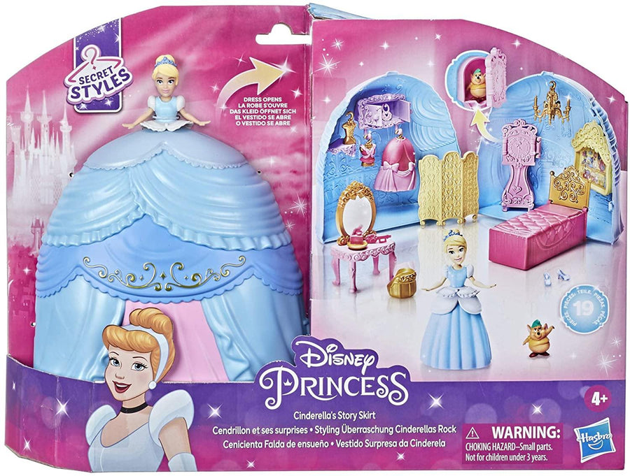 Disney Princess Secret Styles Cinderella Story Skirt Playset with Doll Clothes - Yachew