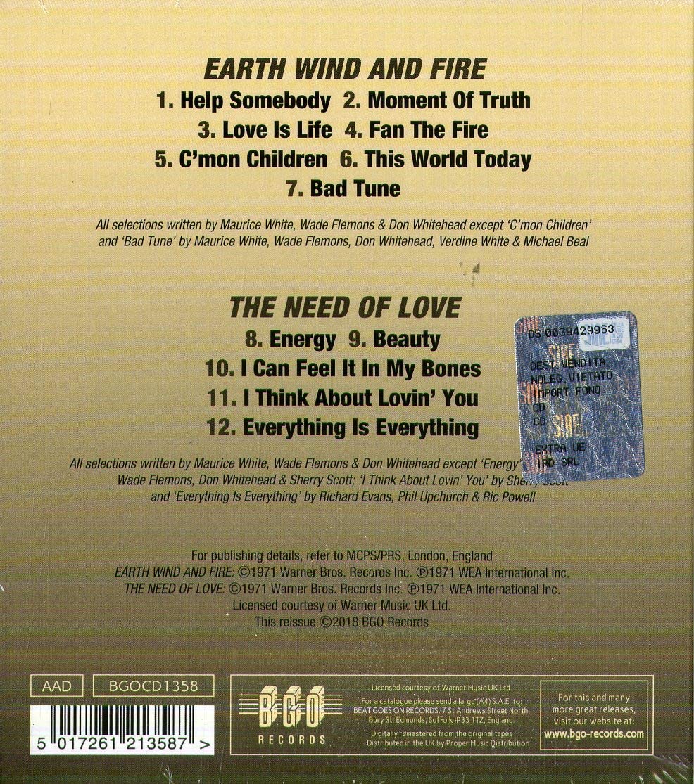 Earth, Wind & Fire - Earth Wind And Fire / The Need Of Love [Audio CD]