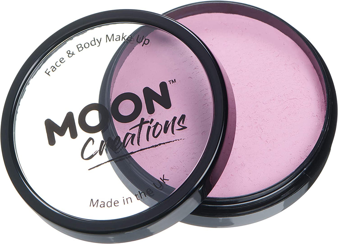 Pro Face & Body Paint Cake Pots by Moon Creations - Light Pink - Professional Water Based Face Paint Makeup for Adults, Kids - 36g