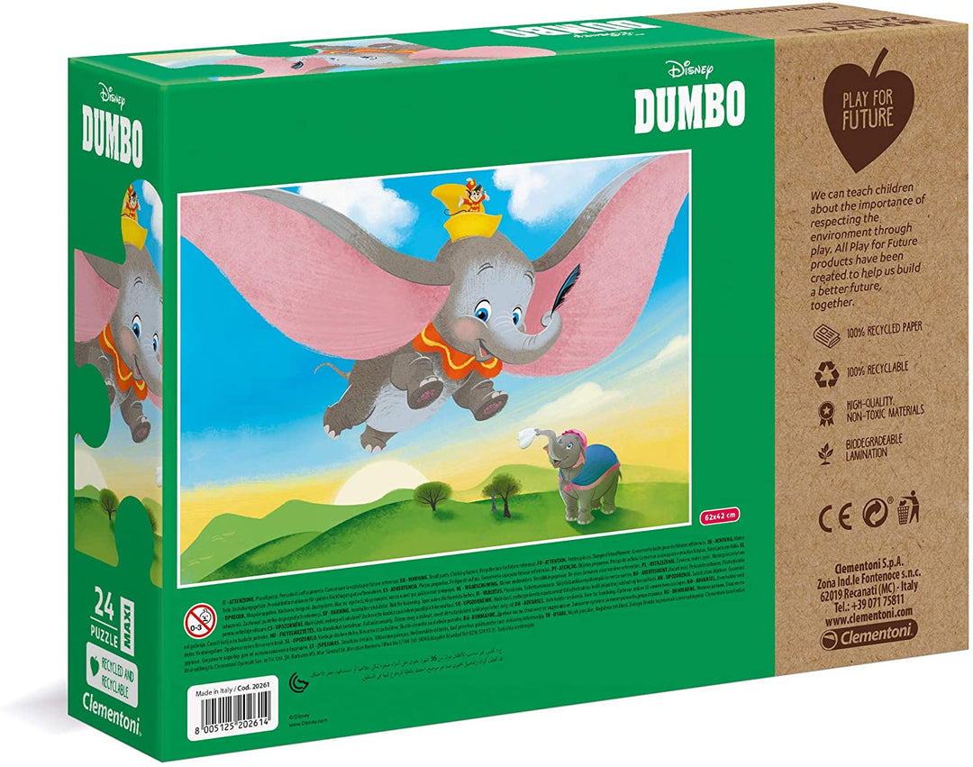 Clementoni - 20261 - Disney Dumbo - 24 Maxi Pieces - Made In Italy - 100% Recycl
