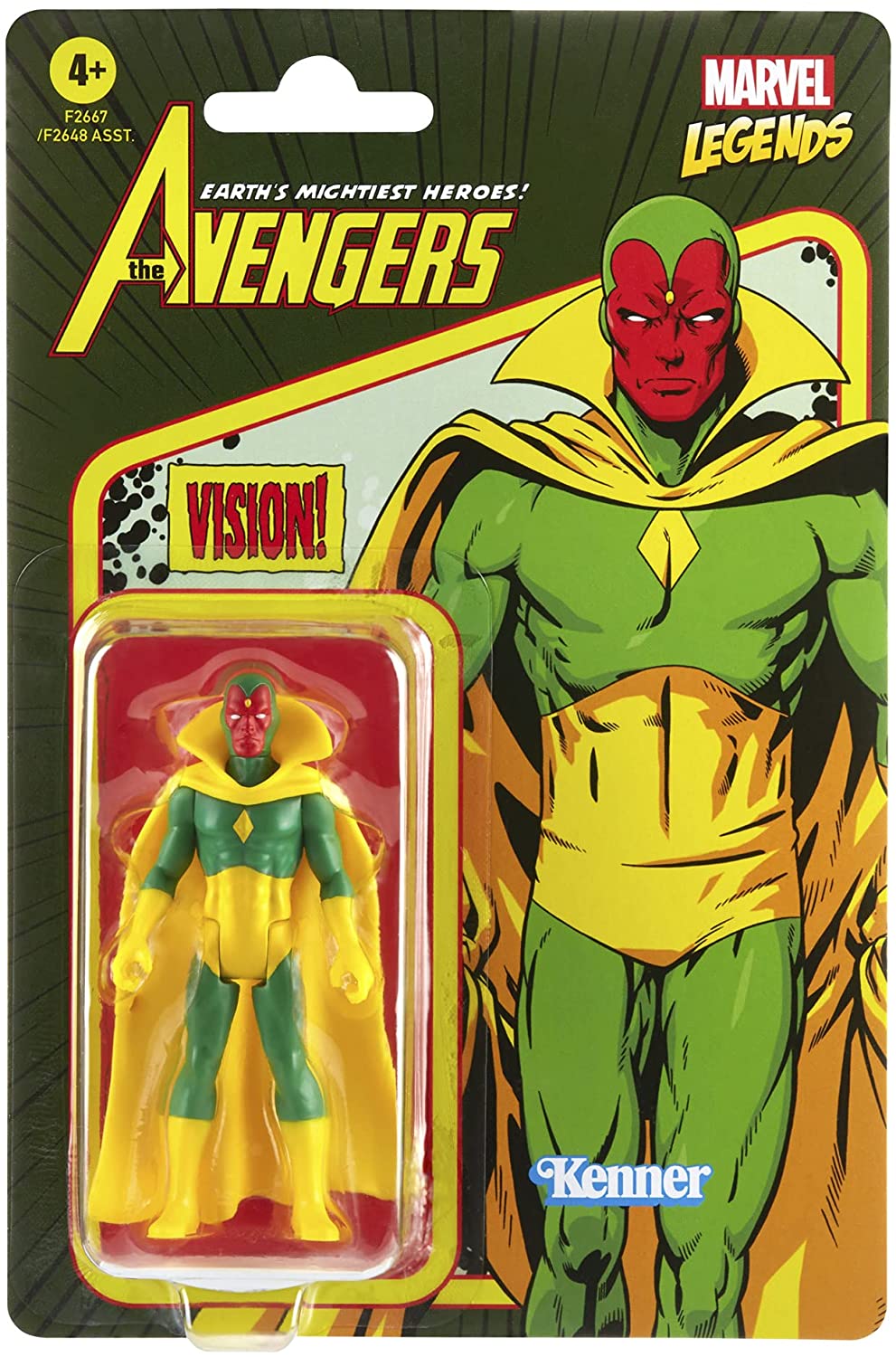 Hasbro Marvel Legends Series 3.75-inch Retro Collection Vision Action Figure Toy