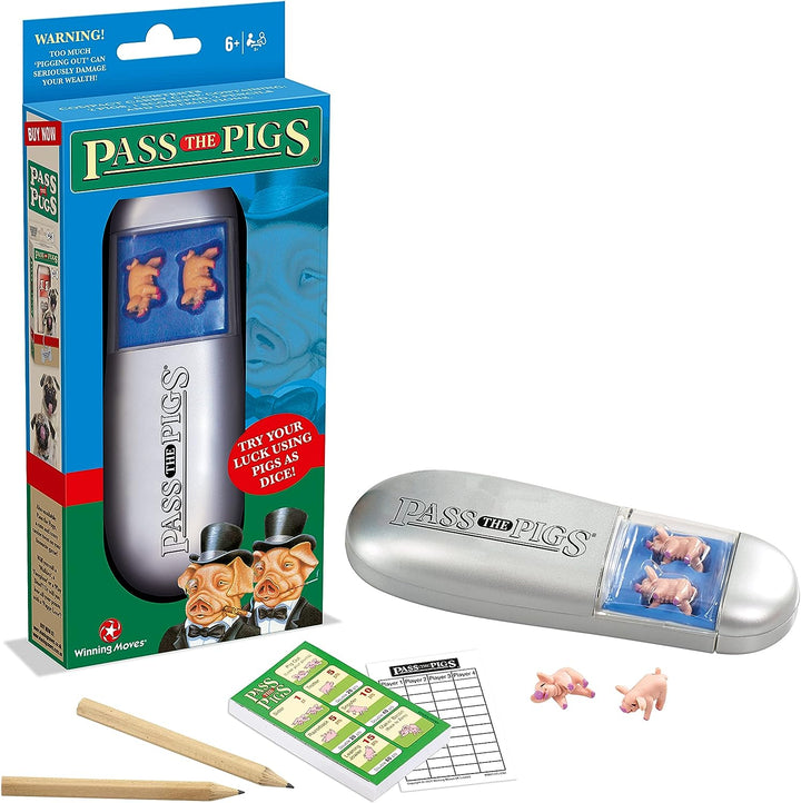 PASS THE PIGS Dice Game, The classic party and travel game, Will you get a Leaning Jowler? A Double Snouter?, first to 100 points wins, great gift for ages 6 plus