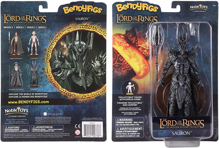 The Noble Collection LoTR Bendyfigs Sauron - Officially Licensed 19cm (7.5 inch) Lord Of The Rings Bendable Posable Collectable Doll Figures With Stand