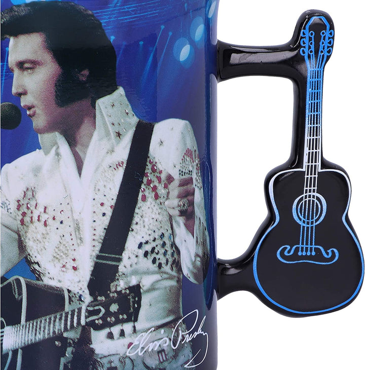 Nemesis Now Elvis The King of Rock and Roll Blue Mug, 16oz, 1 Count (Pack of 1)