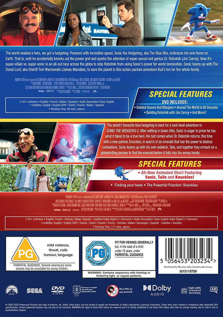 Sonic The Hedgehog 1 & 2 [DVD]